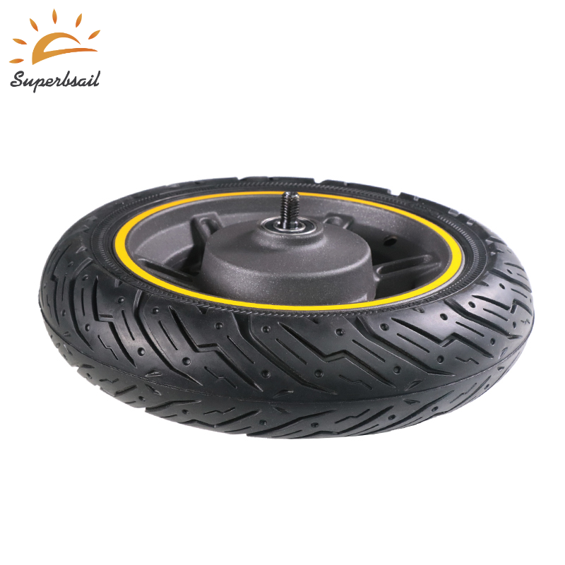 Superbsail Front Wheel For Ninebot Max G30 Kickscooter 10 inch Front Wheel Hub with Solid Tire Assembly Spare Wheel Tire1 2