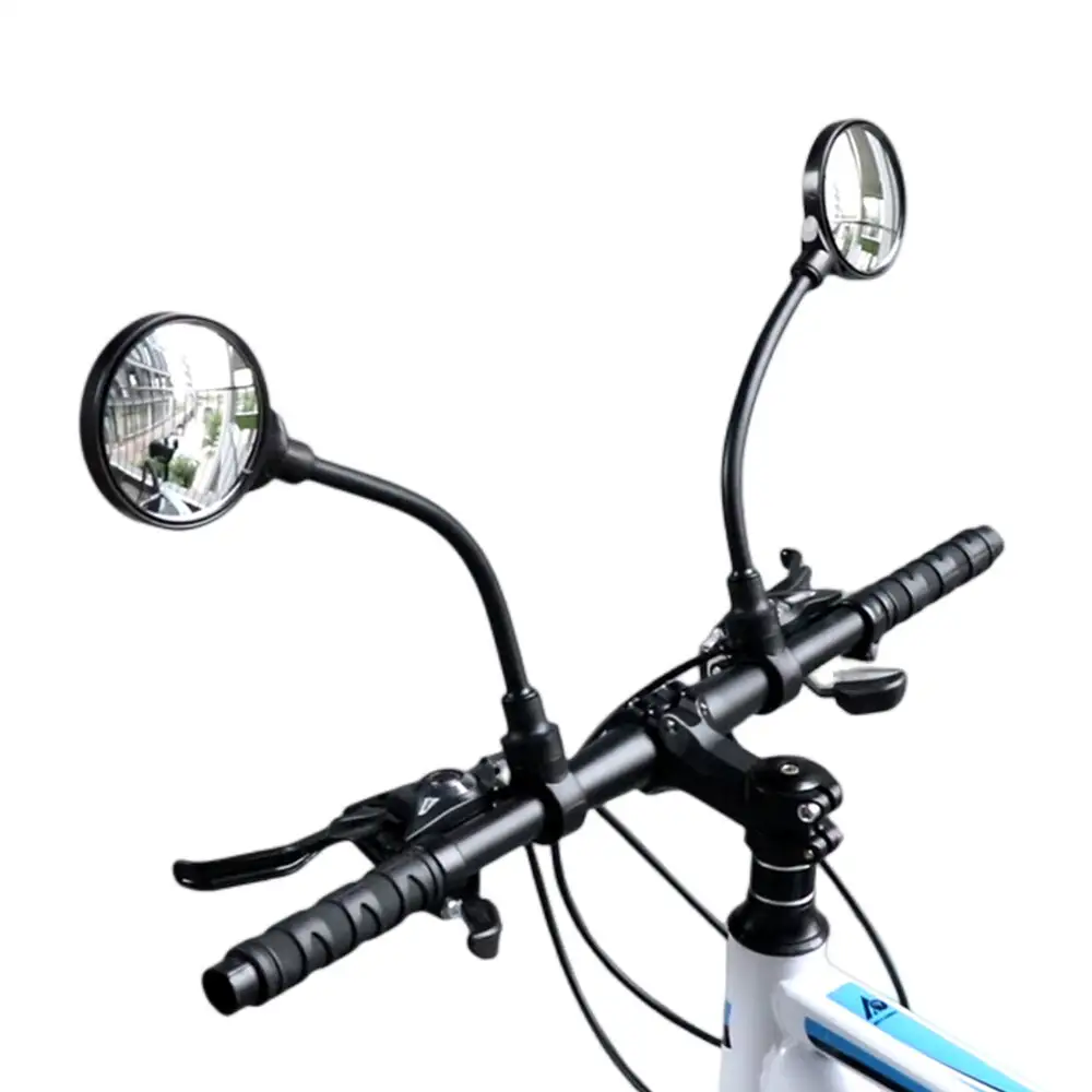 Bicycle Rearview Handlebar Mirrors 360 Rurn Around Mountain Bike Motorcycle Bendable Hose Adjustable Rearview Mirrors1 1