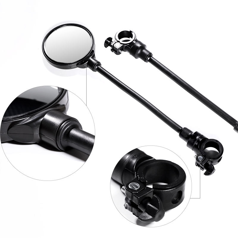 Bicycle Rearview Handlebar Mirrors 360 Rurn Around Mountain Bike Motorcycle Bendable Hose Adjustable Rearview Mirrors1 13