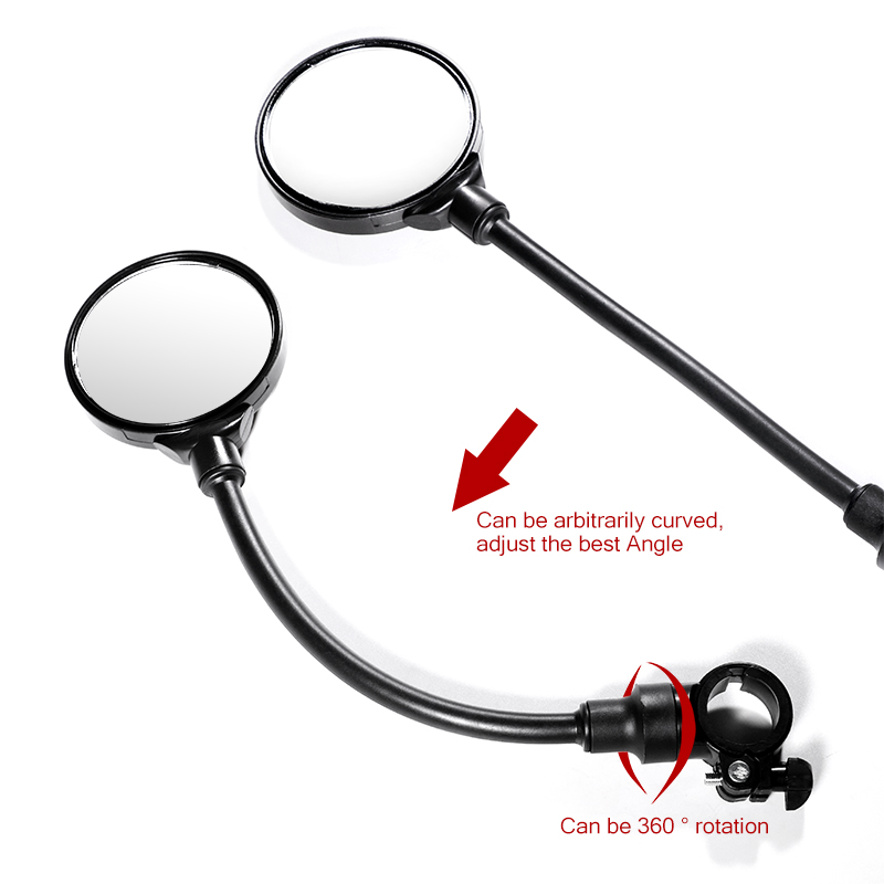 Bicycle Rearview Handlebar Mirrors 360 Rurn Around Mountain Bike Motorcycle Bendable Hose Adjustable Rearview Mirrors1 14