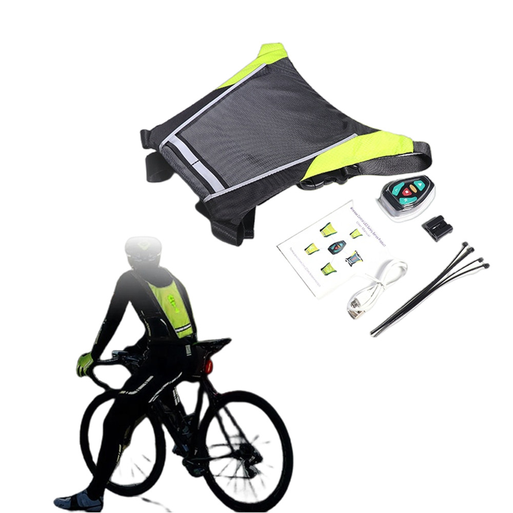LED Turn Signal Light Vest USB Reflective Cycling Backpack Guiding Light Remote Control Reflective Safety Clothing1 7