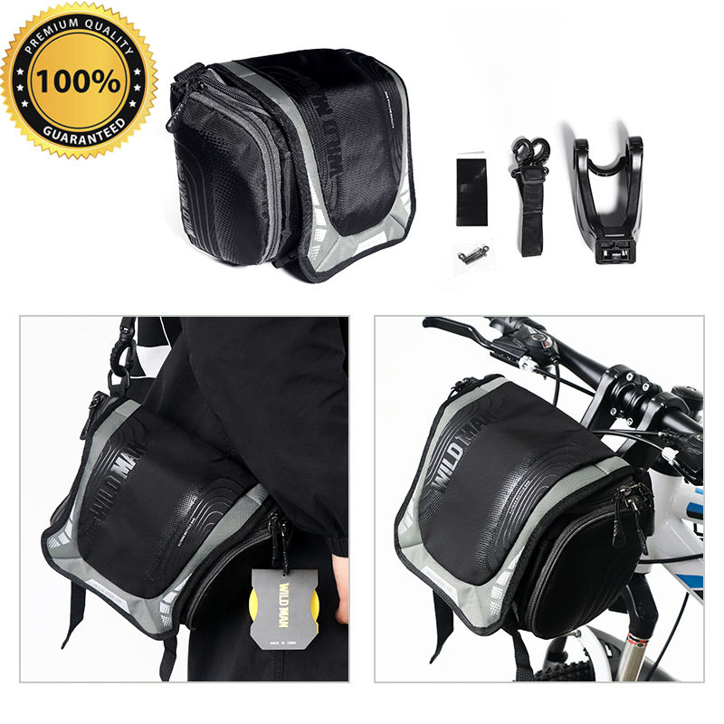 WILD MAN Waterproof Bike Handlebar Front Tube Large Capacity Bag For Bicycle Shoulder Backpack Scooter Cycling Bike Bags1 10