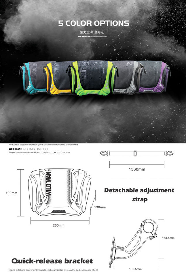 WILD MAN Waterproof Bike Handlebar Front Tube Large Capacity Bag For Bicycle Shoulder Backpack Scooter Cycling Bike Bags1 13