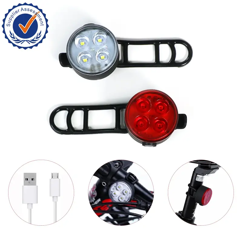 USB Rechargeable turn up LED Bike Light 4 Light Mode Options Super Bright Front Lamp With Bicycle Rear Light1 1