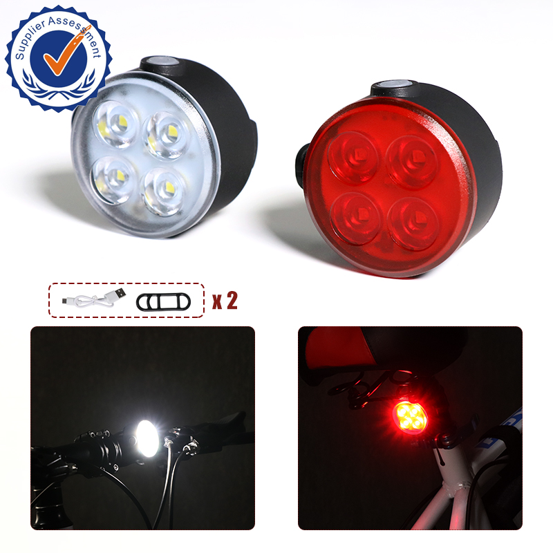 USB Rechargeable turn up LED Bike Light 4 Light Mode Options Super Bright Front Lamp With Bicycle Rear Light1 10