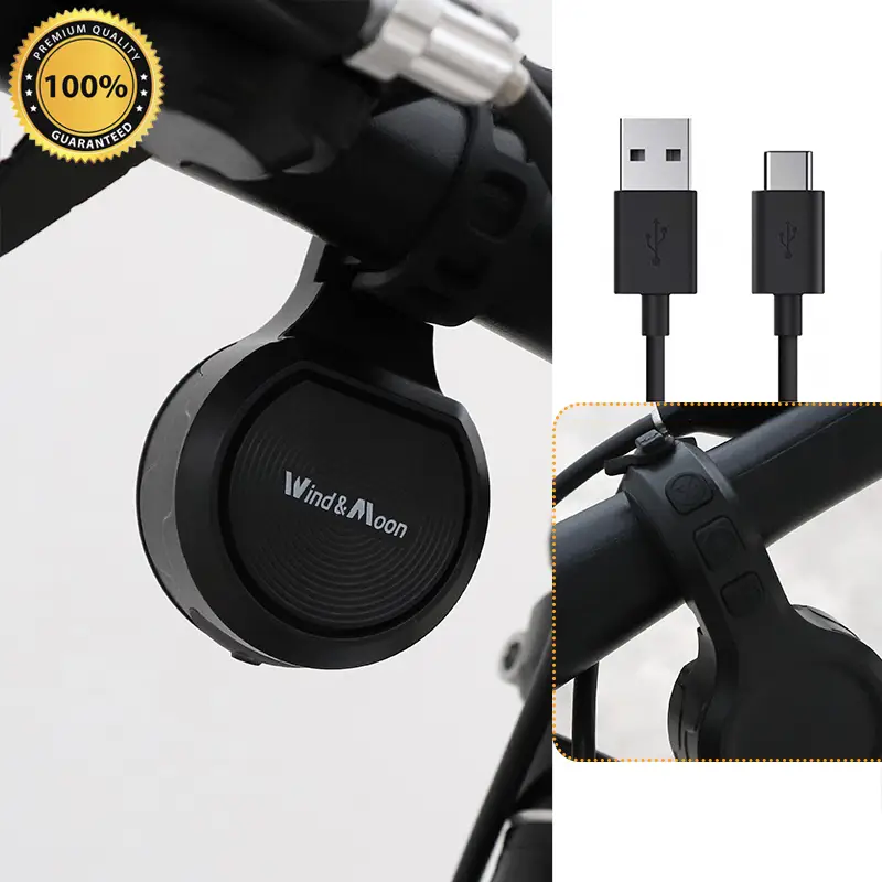 Dağ Bisikleti Elektrikli Korna Hırsızlık Önleyici Alarm Fonksiyonu Su Geçirmez USB Şarjlı Alarm Zili Bisiklet Scooter İçin1 1