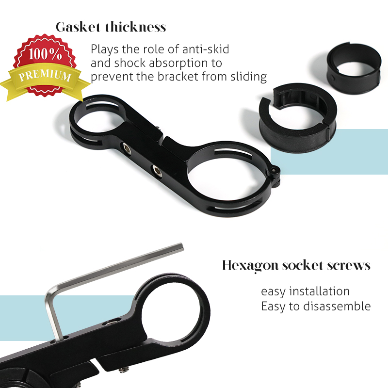 Uchwyt przedłużający kierownicę roweru górskiego, pojedynczy słupek, aluminiowy pręt reflektora, uchwyt licznika kilometrów, montowany na rowerze, część 1 9