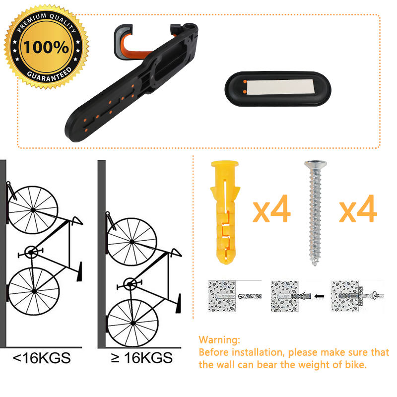 Регулируемая компактная подставка для велосипеда, настенный крюк для хранения велосипеда, боковое крепление для велосипедных запчастей и аксессуаров. 10