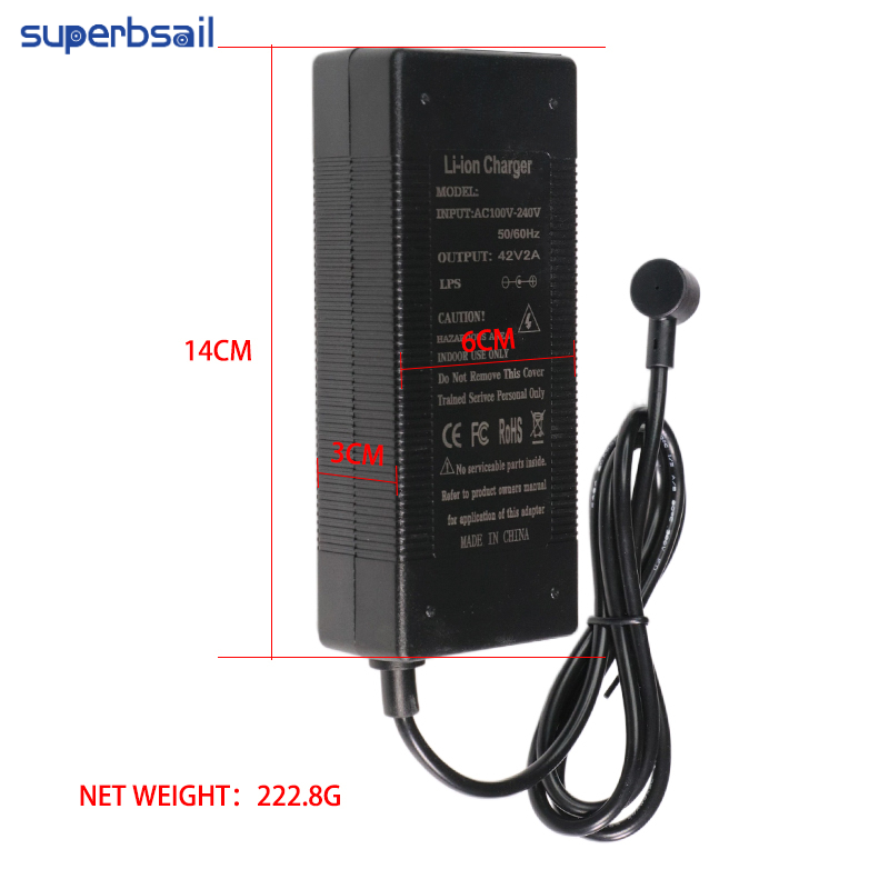 Superbsail Charger for Xiaomi Scooter Mi 4 Pro Power Supply Adapter 42V 2A Mijia Mi4 Pro Electric Skateboard Replacement1 3