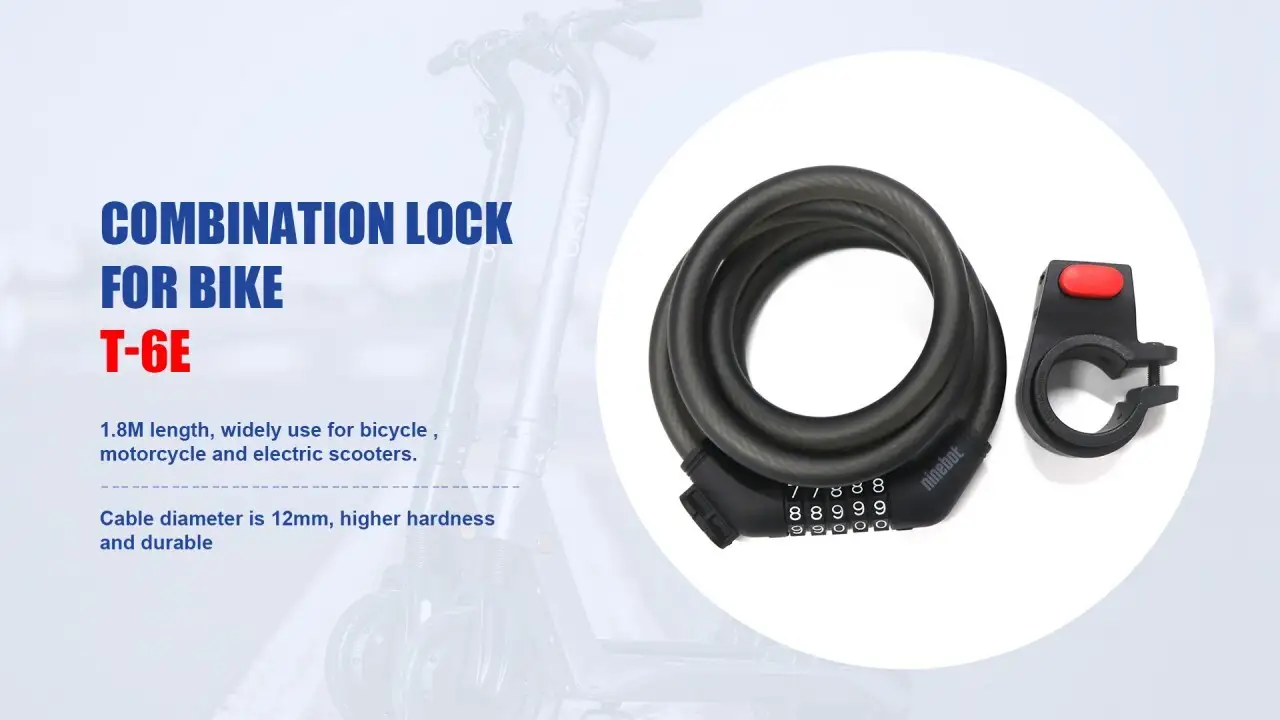 Best Quality Ninebot Bike Password 5 Digit Lock Anti-Theft Combination Number Code Scooter Lock 1.8M Steel Cable Chain Security Safety Bike Access Factory1 1
