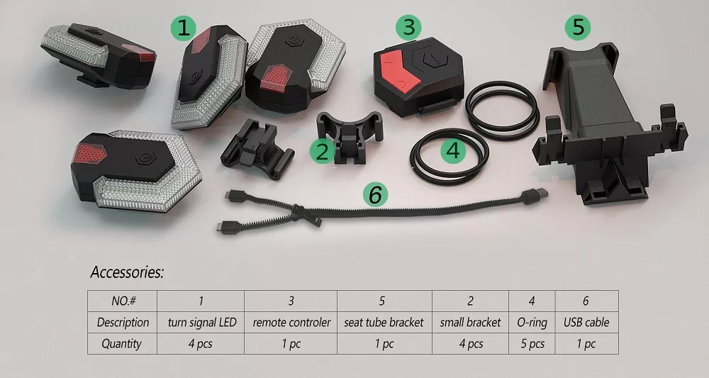 Bike Turn Signals Front Rear Light Smart Wireless Remote Control Bike Light Cycling Safety Warning LED Taillight1 9