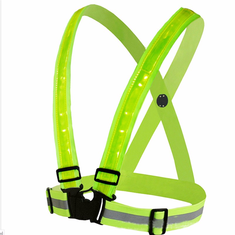 LED Reflective Running Vest Adjustable Elastic Safety Gear Accessories Reflective Safety Clothing1 5