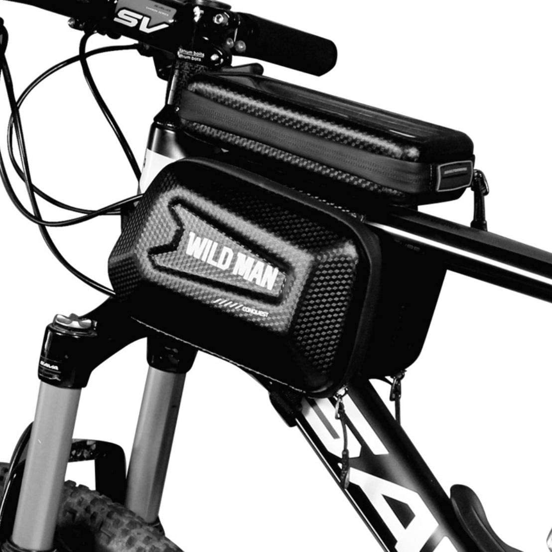 WILD MAN Bicycle Bags Front Frame MTB Bike Bag Waterproof Touch Screen Top Tube Mobile Phone Bag for Cycling Accessories1 2