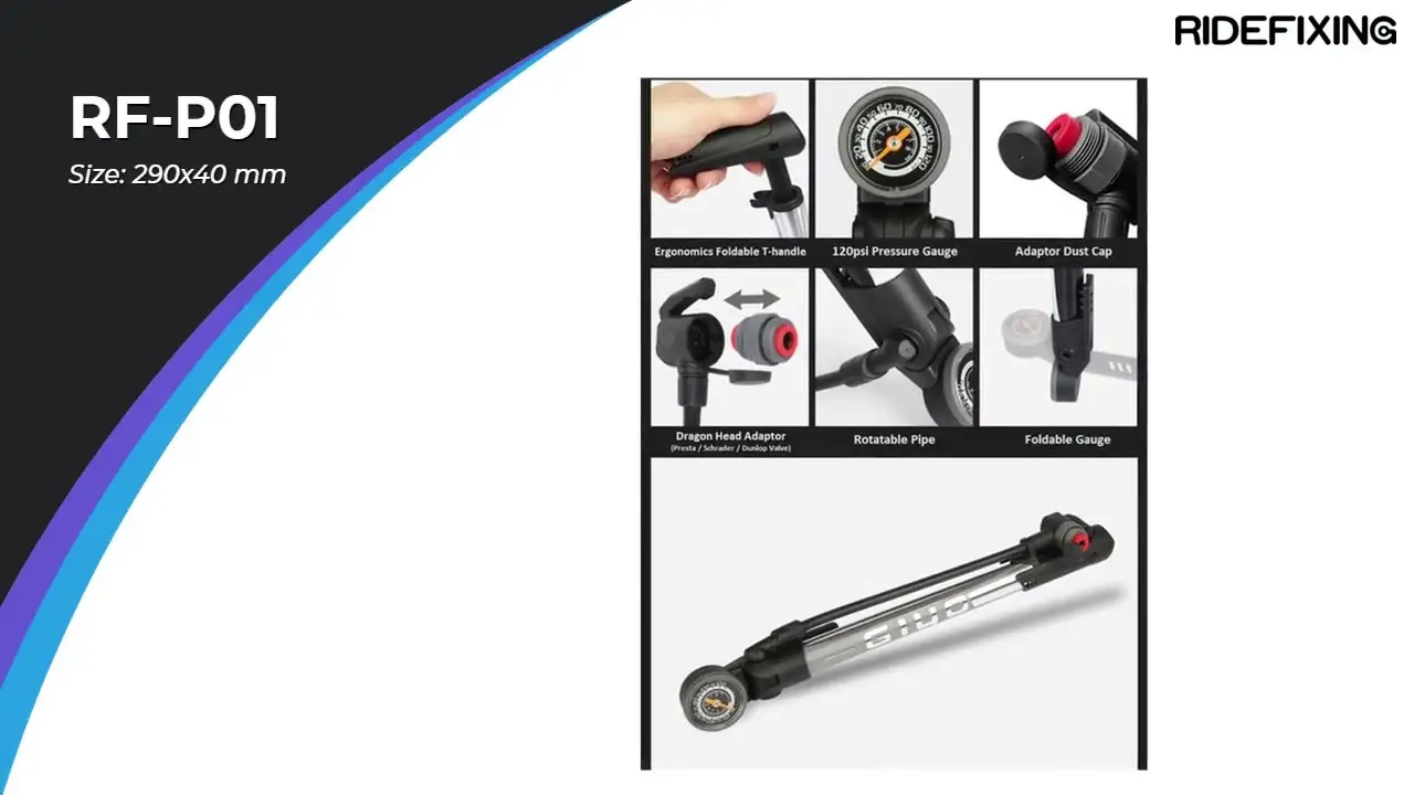 Giyo Bicycle Pump 120Psi Floor Standing Mtb Portable Tire Inflator Smart Head  Mini Pump Road Bike Tyre Inflator1 1