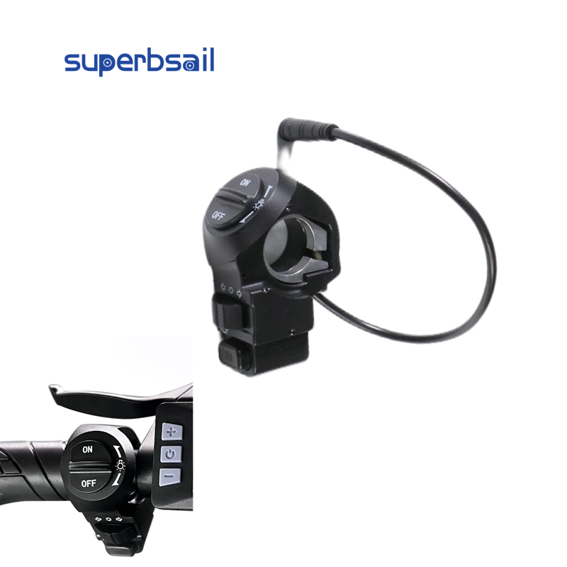 OUXI V8 Electric Bicycle 3 in 1 Switch Turn Signal Headlamp Horn Power Control Switch E Bike Spare Parts-OXV8-6 2