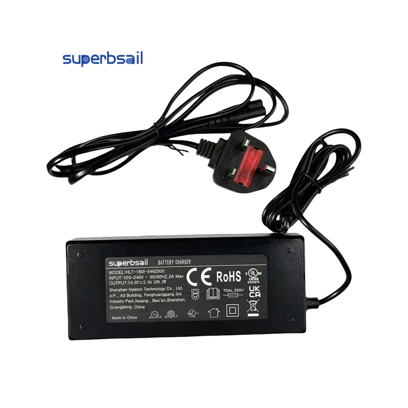 54.6V 2A E Scooter Charger DC5.5*2.1 CE for Scooter Parts Adapter 54.6V 2A Scooter Battery Charger-C-06B1 3