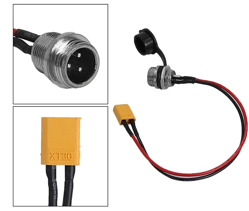 Zero 3 Pins Charging Port for 8X/10X/11X Electric Scooter Parts Accessories Aviation Connector XT30-Z-10 3