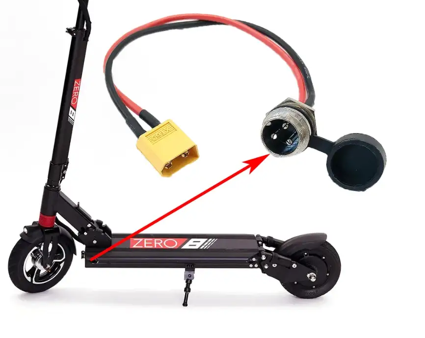 Zero 3 Pins Charging Port for 8X/10X/11X Electric Scooter Parts Accessories Aviation Connector XT30-Z-10 1