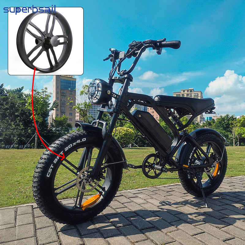 Kit de conversión de rueda delantera de 20 pulgadas para bicicleta eléctrica OUXI V8, repuesto de bicicleta motorizada, pieza de bicicleta eléctrica - OXV8-28B1 2