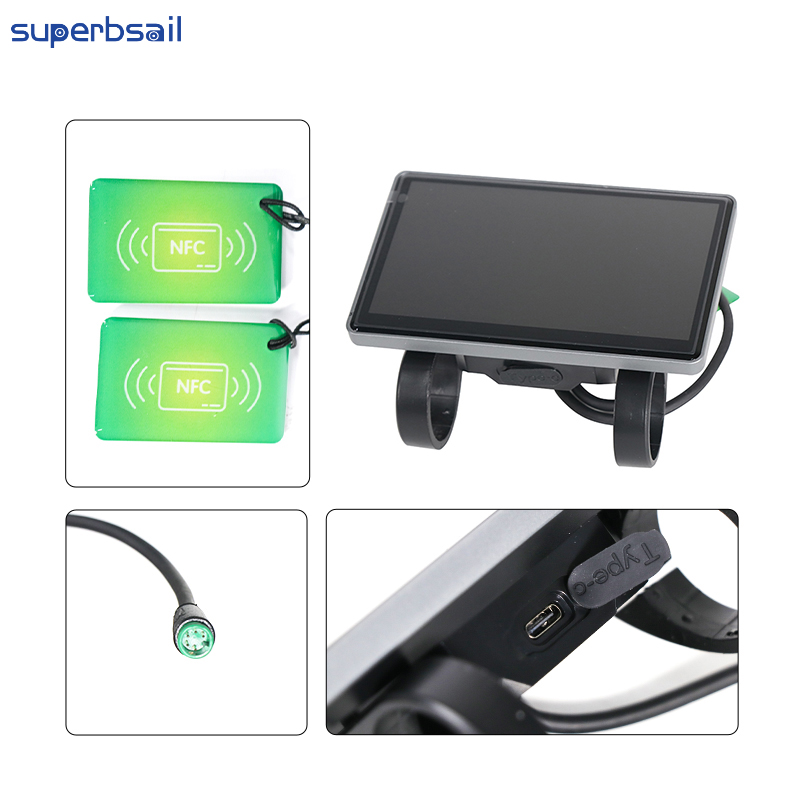LCD displej s NFC V5.0-EU verze pro OUXI V8 E Bike Conversion Kit Oprava displeje kola Díly pro jízdní kola - OXV8-03E1 3