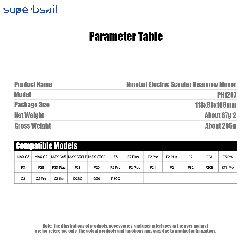Original Rearview Mirror for Max G3/ZT3 Pro/F3/F3 Pro/E3 Electric Scooter Parts Electric Scooter Rearview Mirror-Q-1863 7