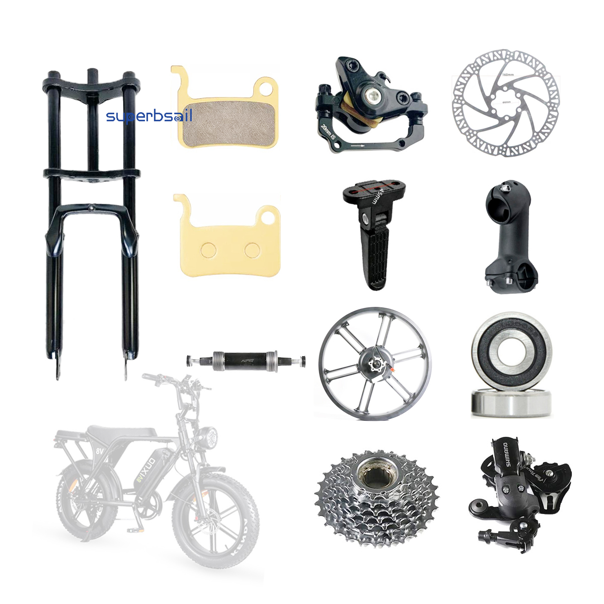 V8 Electric Bike Part Replacement Electric Bike Conversion Kit Bike Accessories Controller Brake Pads Charger-V8 Parts1 4