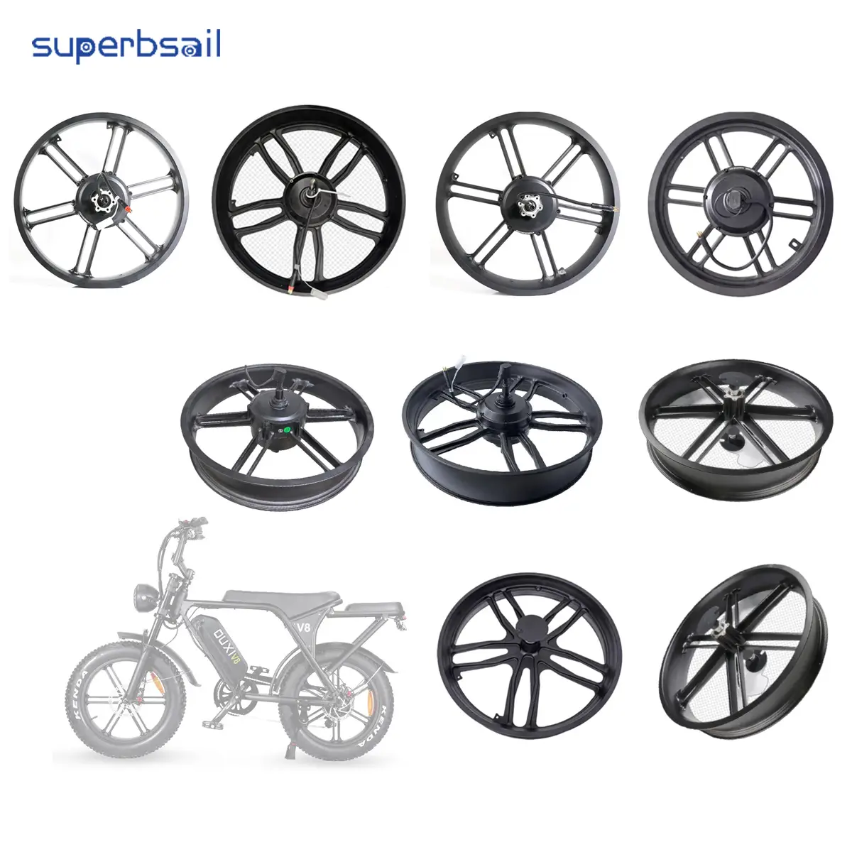 OUXI V8 20 Inch Motor 48V 500W Electric Bicycle Part Fat Bike V8 Hub Motor with Wheel OUXI Ebike Parts-OUXI Motors1 1