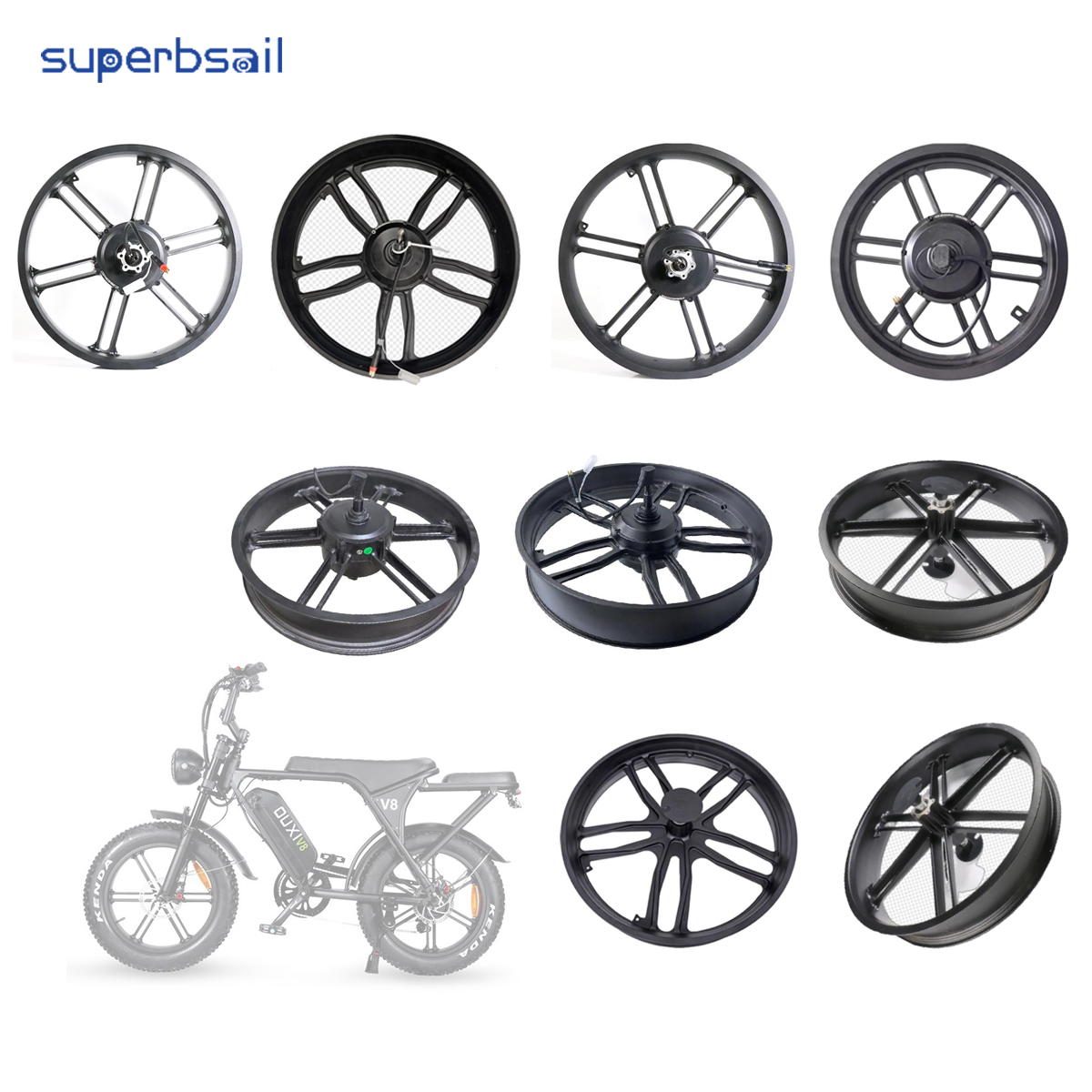 OUXI V8 20 Inch Motor 48V 500W Electric Bicycle Part Fat Bike V8 Hub Motor with Wheel OUXI Ebike Parts-OUXI Motors1 2