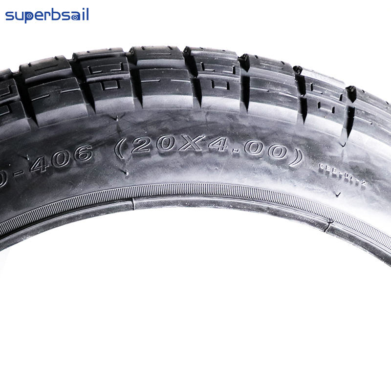 20 Inch Rubber Fat Bicycle Tire 20*4.0 Outer Tyre Snow Tire for OUXI V8/QM V20 Electric Bicycles E-bike Wheel-CT024B1 5