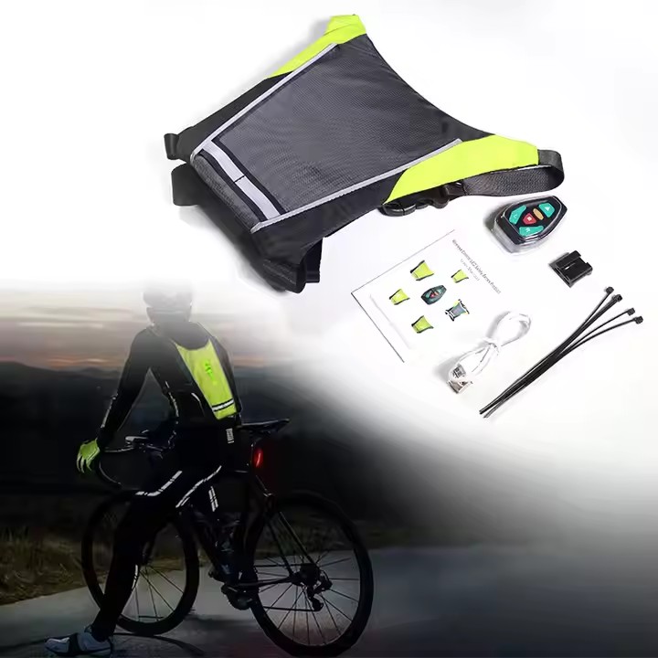 LED Signal Vest Bike Safety Wireless Turn Signal Light Riding Lighting Vest Safety Reflective Warning Cycle Vests1 3