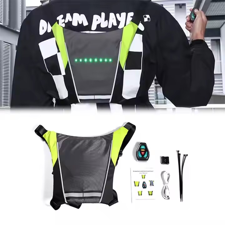 LED Signal Vest Bike Safety Wireless Turn Signal Light Riding Lighting Vest Safety Reflective Warning Cycle Vests1 4