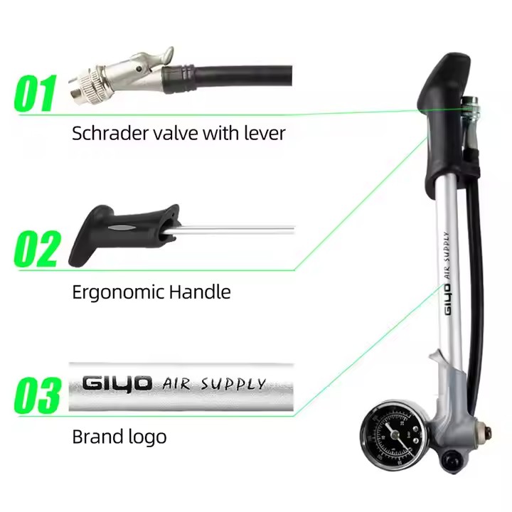300psi MTB Shock Fork Pump Schrader Bicycle Tire Mini Air Inflator Cycling Portable Fork Rear Suspension Hand Pump1 3