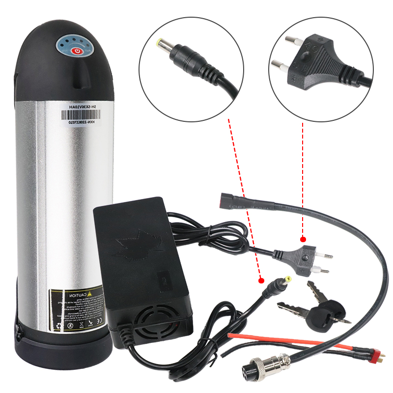 X-go 36V 10Ah E Bike Battery 48V Pack Bottle Battery Dor 250W 350W 500W Motor 18650 Cell E-Bike Battery With Charger1 6