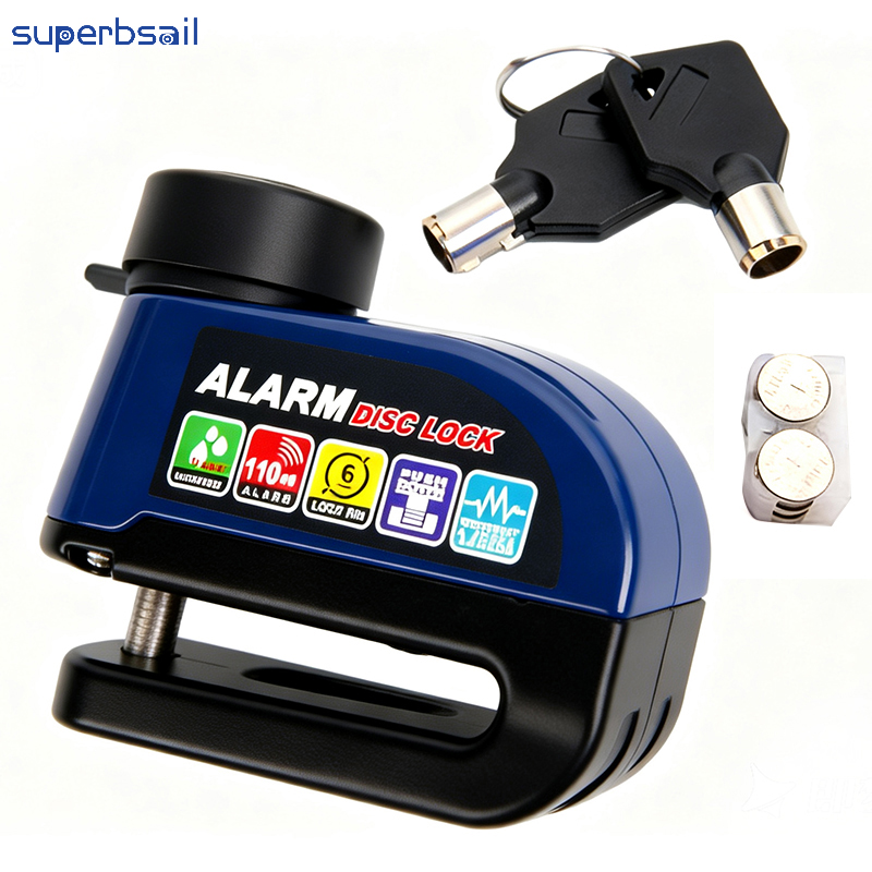 Wholesale Aluminum Alloy Disc Brake Lock with Alarm for Bicycle E-Bike Motorcycle Anti-Theft Disc Brake Lock-RF-LK10 5