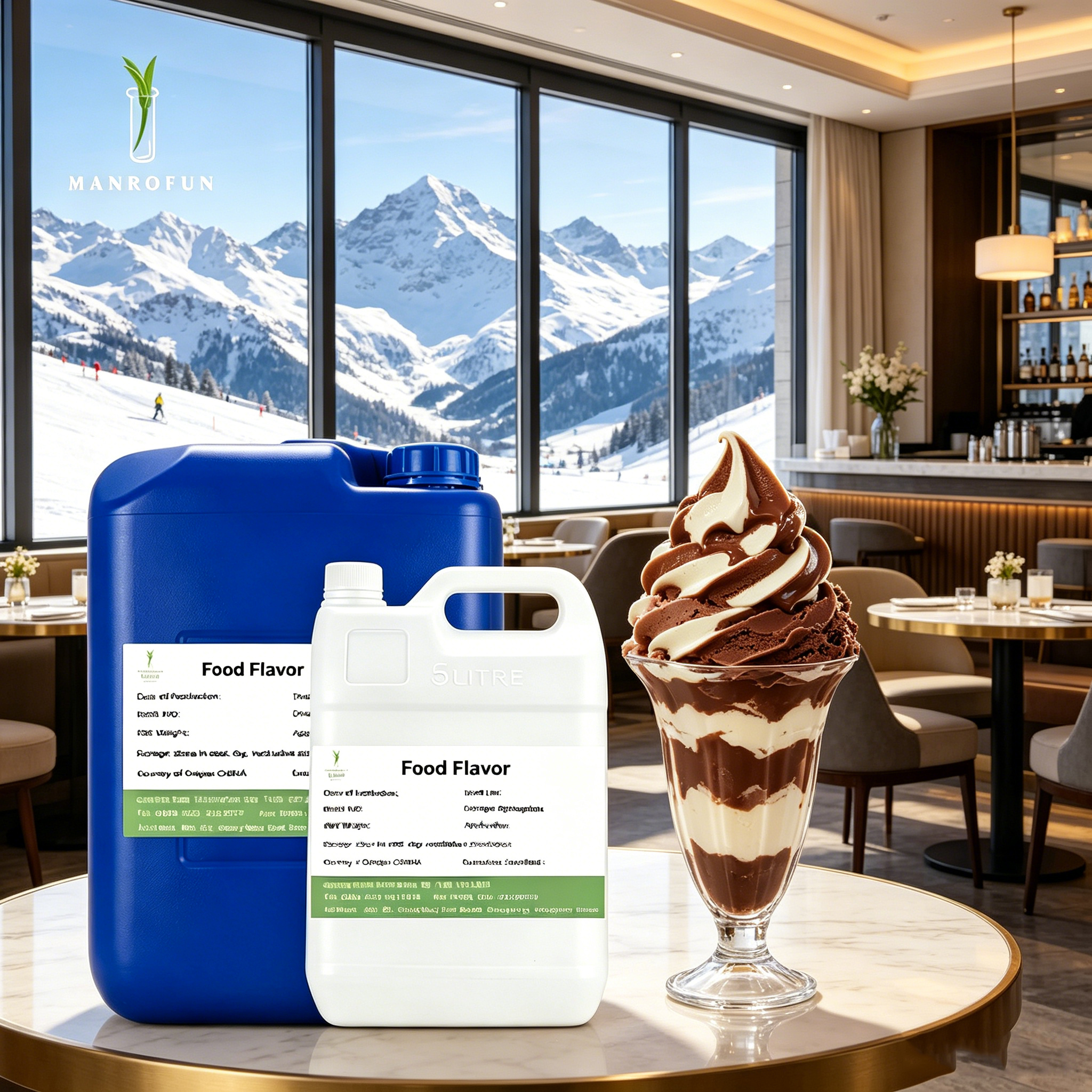 Solución aromatizante de grado alimenticio para helados con un perfil de sabor rico y natural. 1