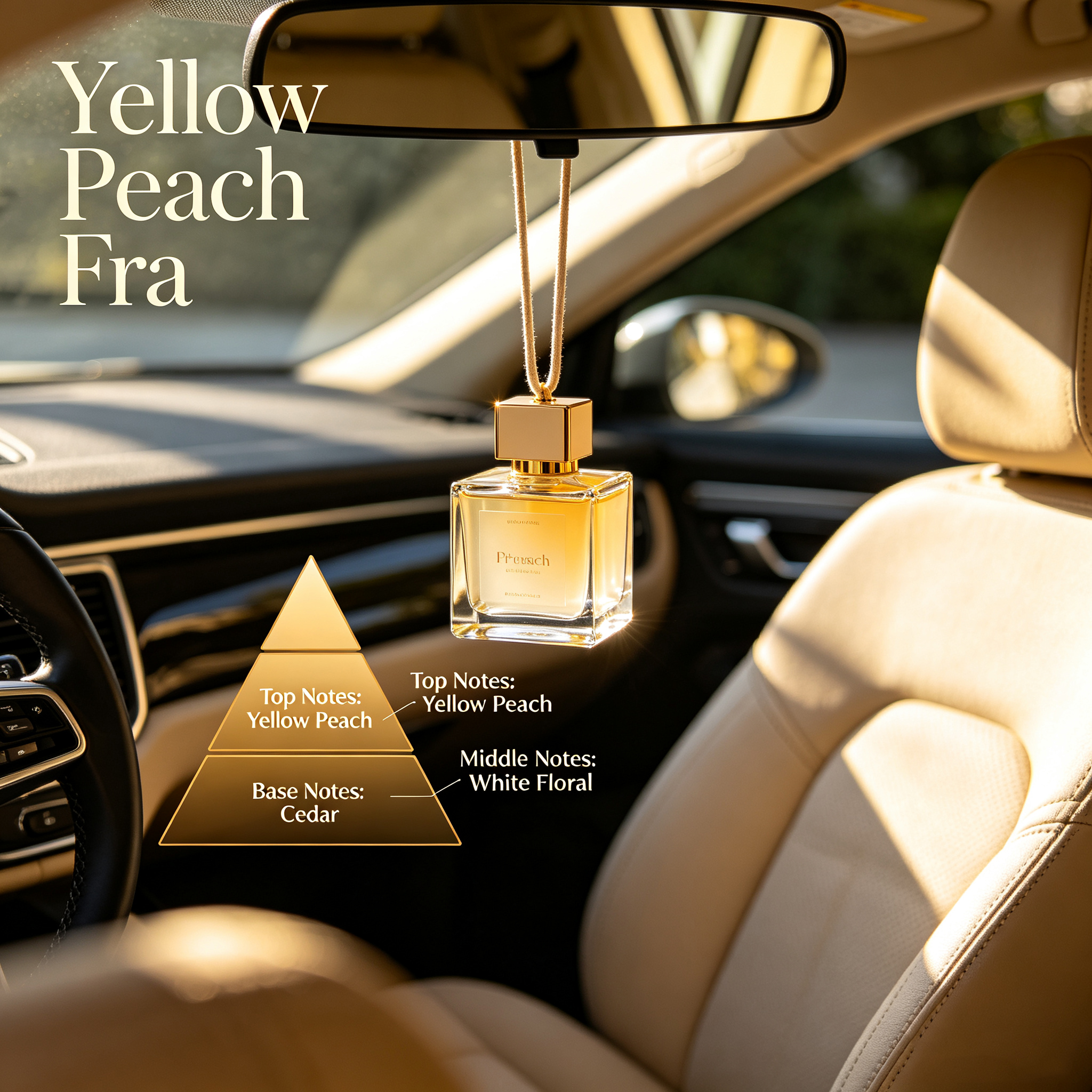 Aceite aromático de melocotón amarillo de primera calidad para ambientadores de coche | Aceite perfumado de larga duración para automóviles 2