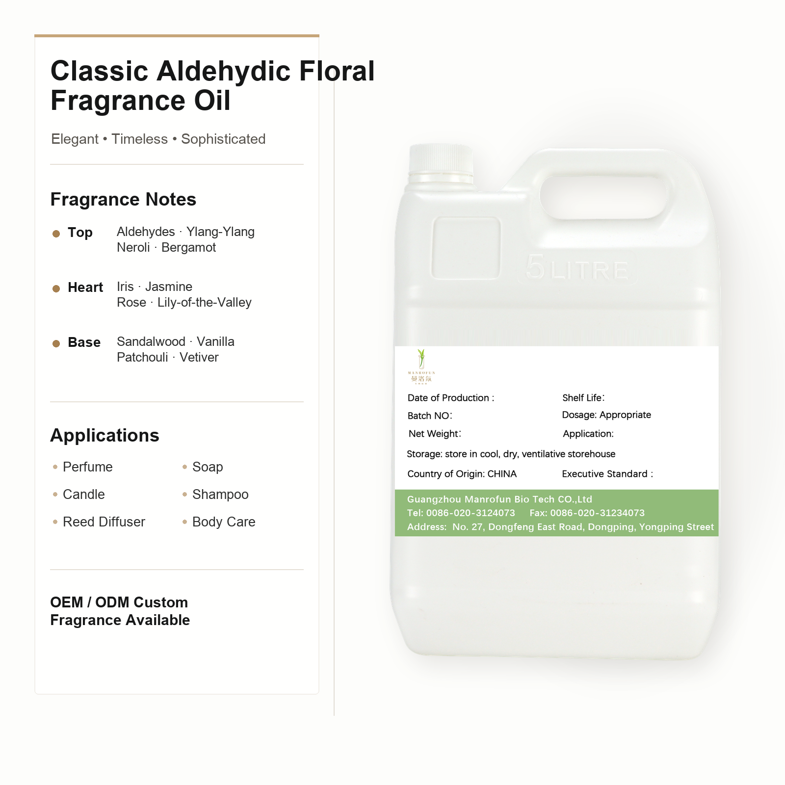 Classic Aldehydic Floral Fragrance Oil for Perfume Development 2