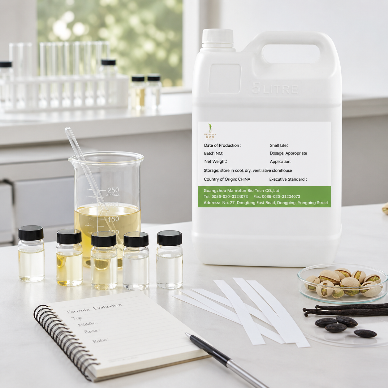 Aceite perfumado gourmand con pistacho, vainilla y haba tonka. 4