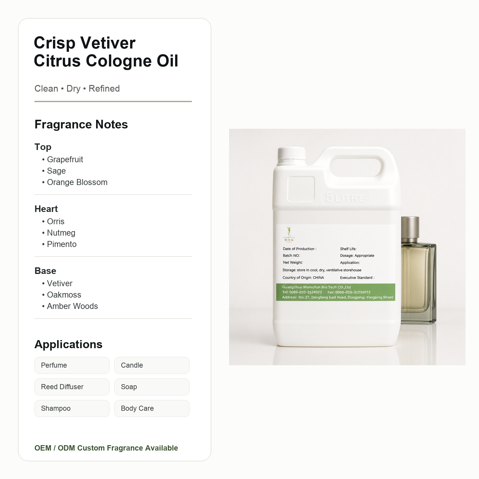 Grapefruit Sage Vetiver Perfume Oil for Men's Grooming Lines 2