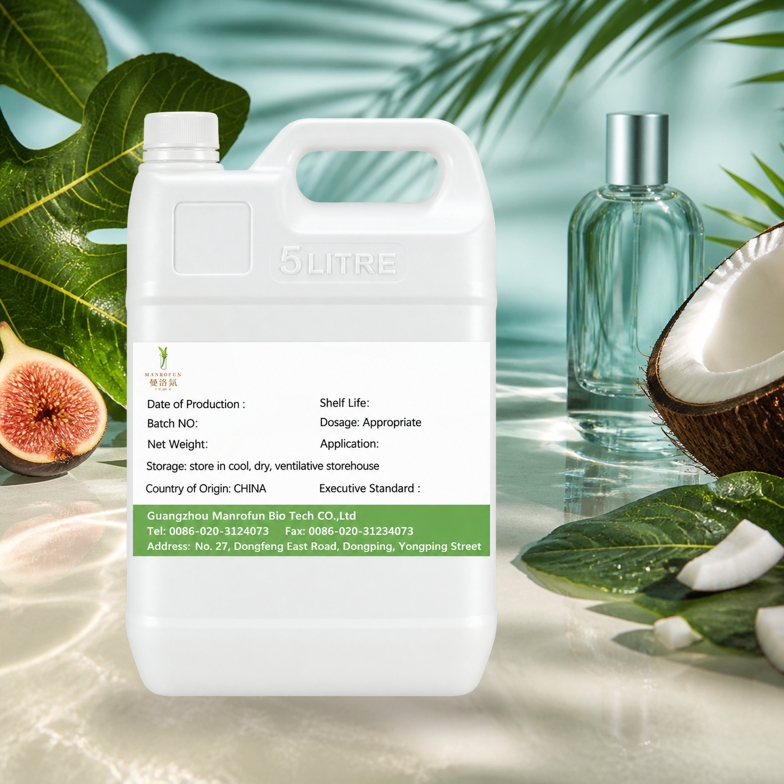 Green Aquatic Coconut Fig Perfume Oil for Tropical Men's Collections 1