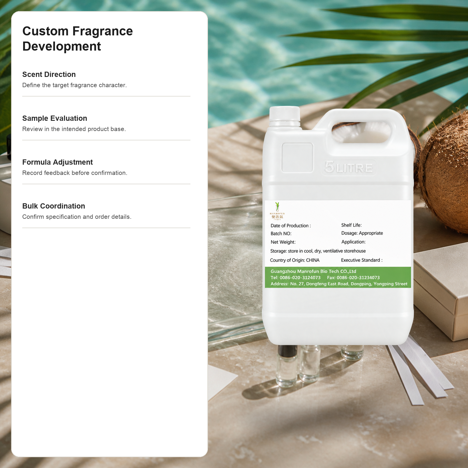 Green Aquatic Coconut Fig Perfume Oil for Tropical Men's Collections 3