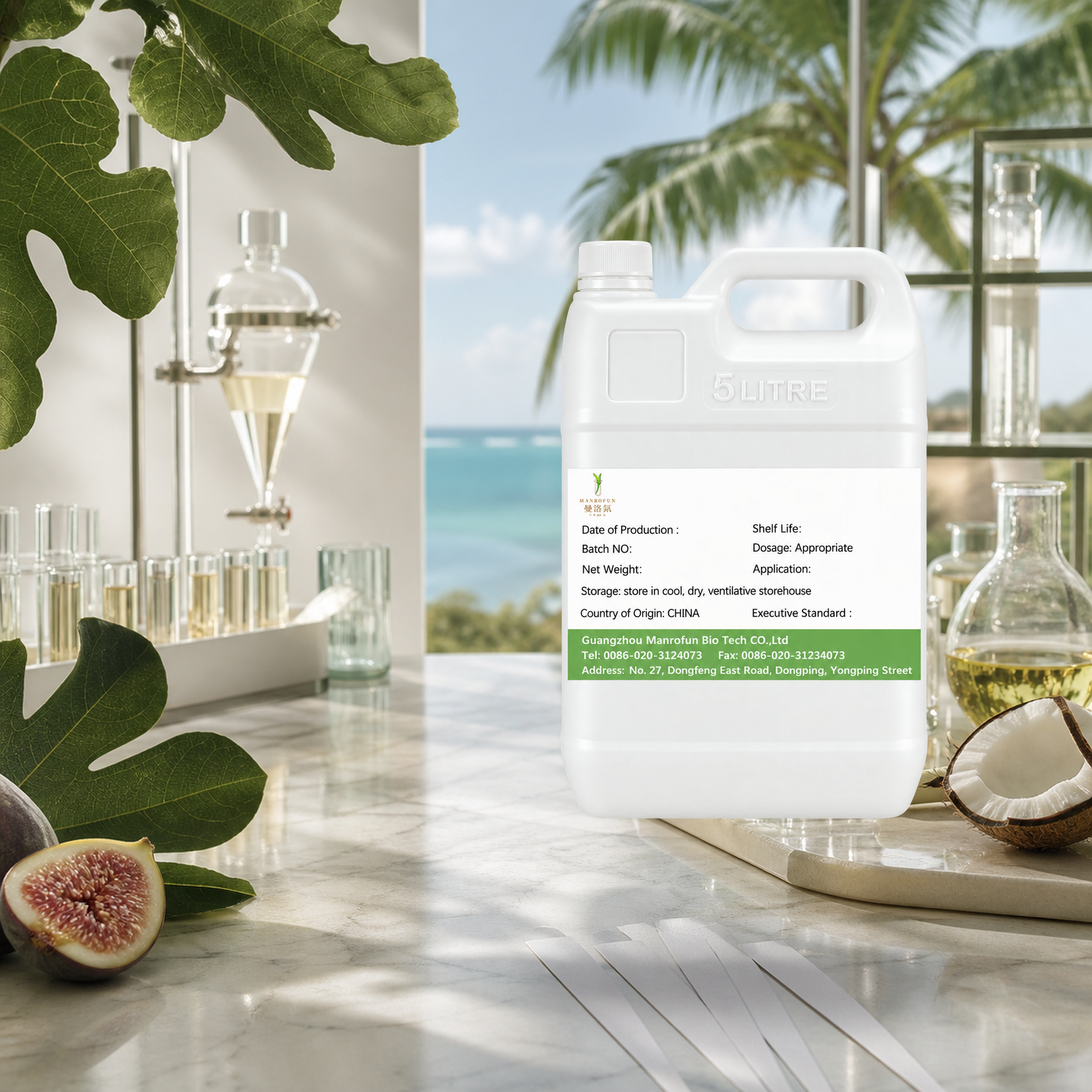 Green Aquatic Coconut Fig Perfume Oil for Tropical Men's Collections 4