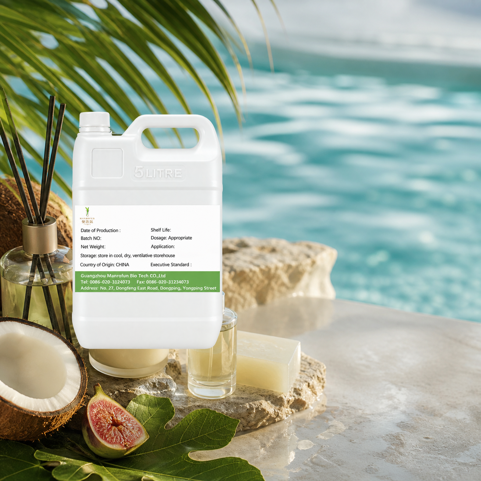 Green Aquatic Coconut Fig Perfume Oil for Tropical Men's Collections 5