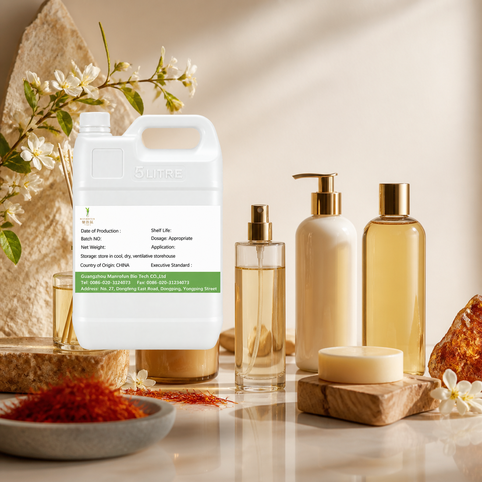 Aceite perfumado de azafrán, jazmín y madera de ámbar para colecciones unisex radiantes. 5