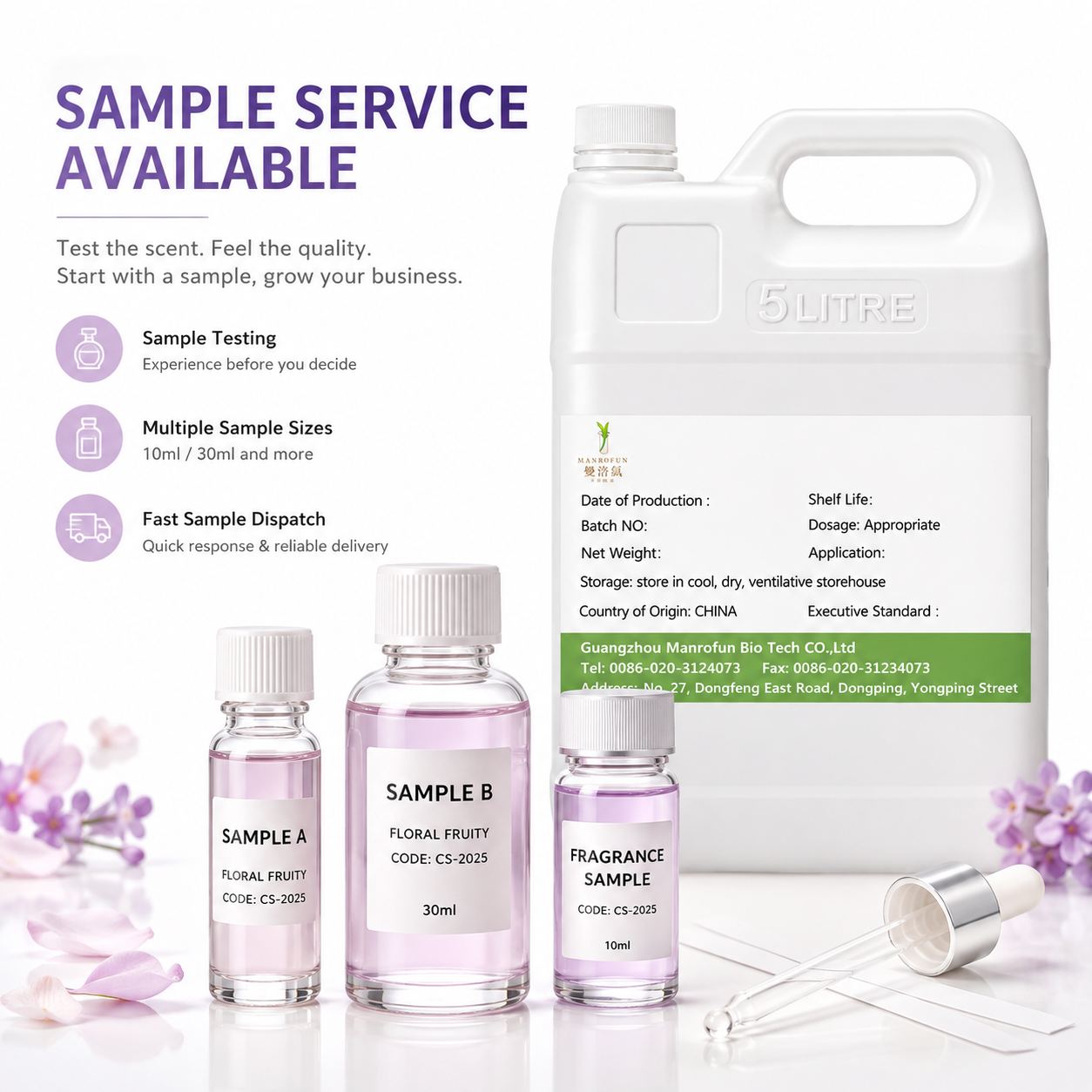 Huile parfumée florale et fruitée aux notes de framboise et de rose, disponible en gros pour les fabricants d'équipement d'origine (OEM). 4