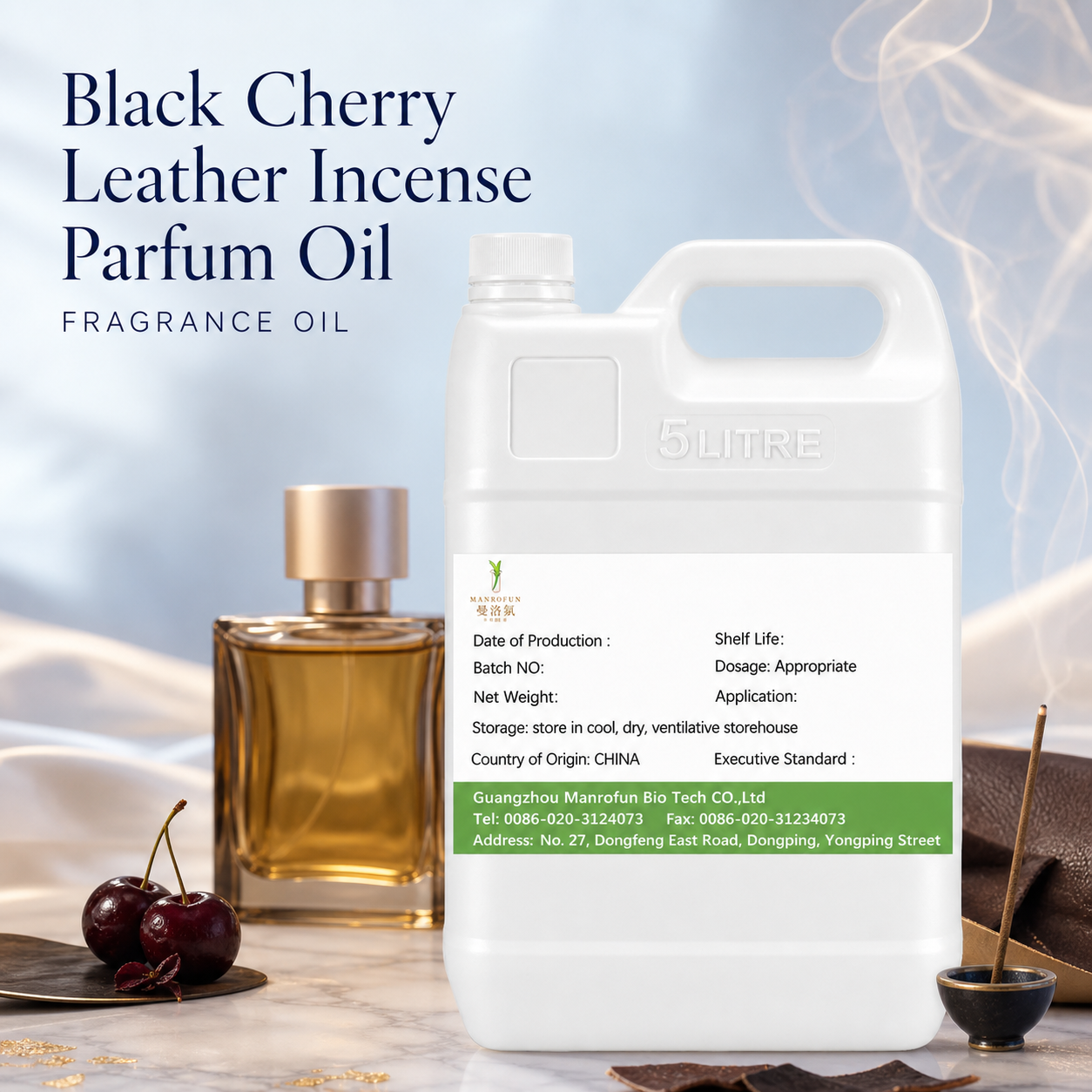 Black Cherry Leather Incense Perfume Fragrance Oil for Extrait & Roll-On OEM Private Label Supply 1
