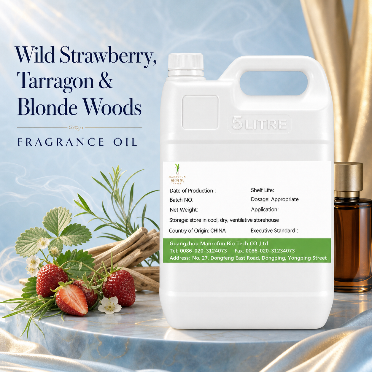 Concentré de parfum Fraise des bois et Estragon sur bois blonds — Conçu pour le développement d'eaux de parfum 1