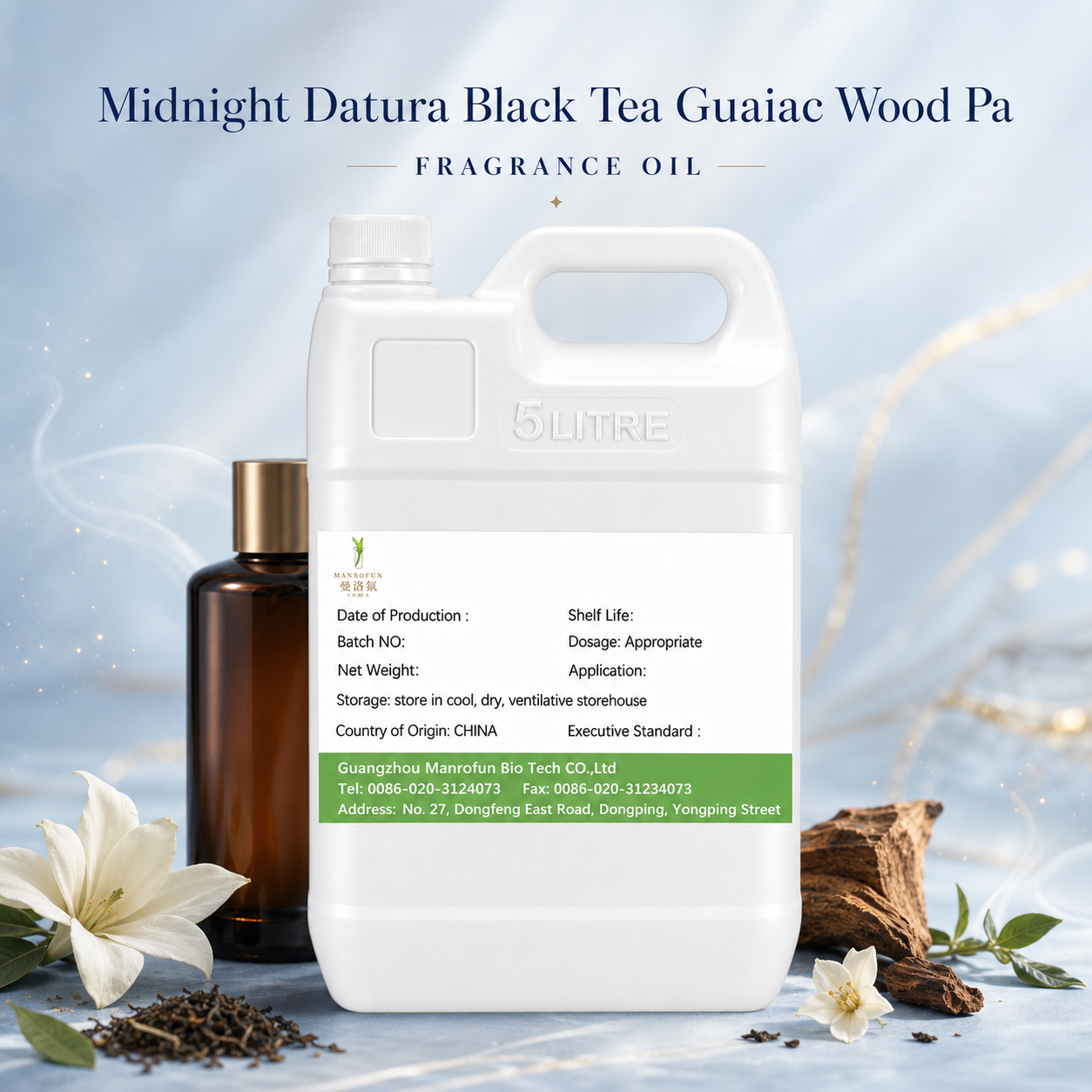 Huile parfumée nocturne de datura, thé noir et bois de gaïac — Conçue pour les collections d'extraits 1