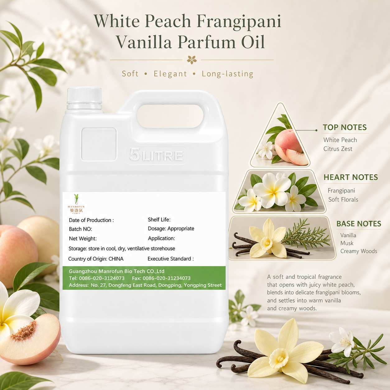 Turn White Peach, Frangipani and Vanilla into a Bespoke Parfum Oil Collection 2