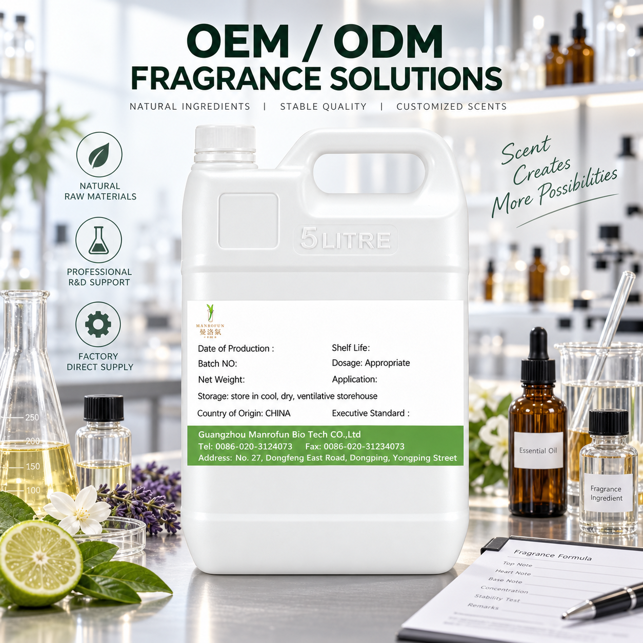 Aceite perfumado de té blanco, neroli y almizcle de cachemira para el desarrollo de EDP 3